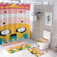 4 Piece Adventure Time Shower Curtain Set with NonSlip Rug, Toilet Lid