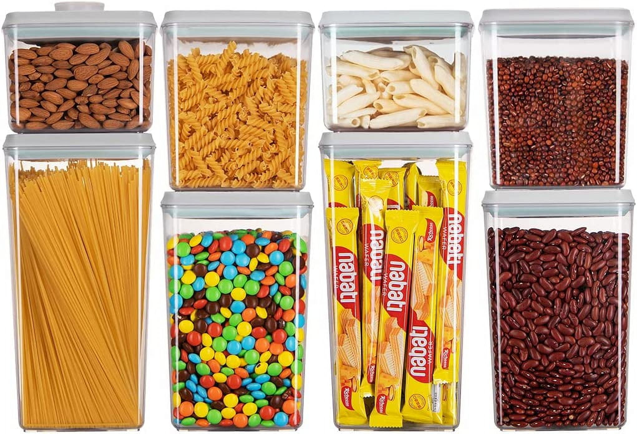 4-Piece Airtight Food Storage Container Set with Pop Lid and Measuring ...