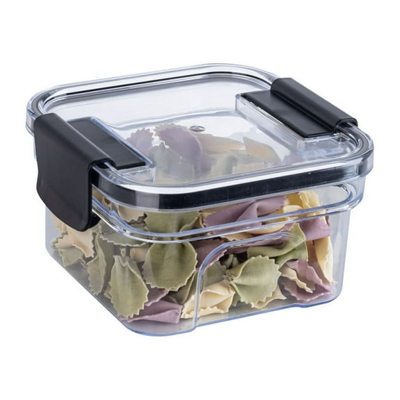 4-Piece Airtight Food Storage Containers Set Plastic Kitchen Canisters Clear Stackable Pantry Organizers for Flour,Snacks & More Interchangeable Lids Space-Saving