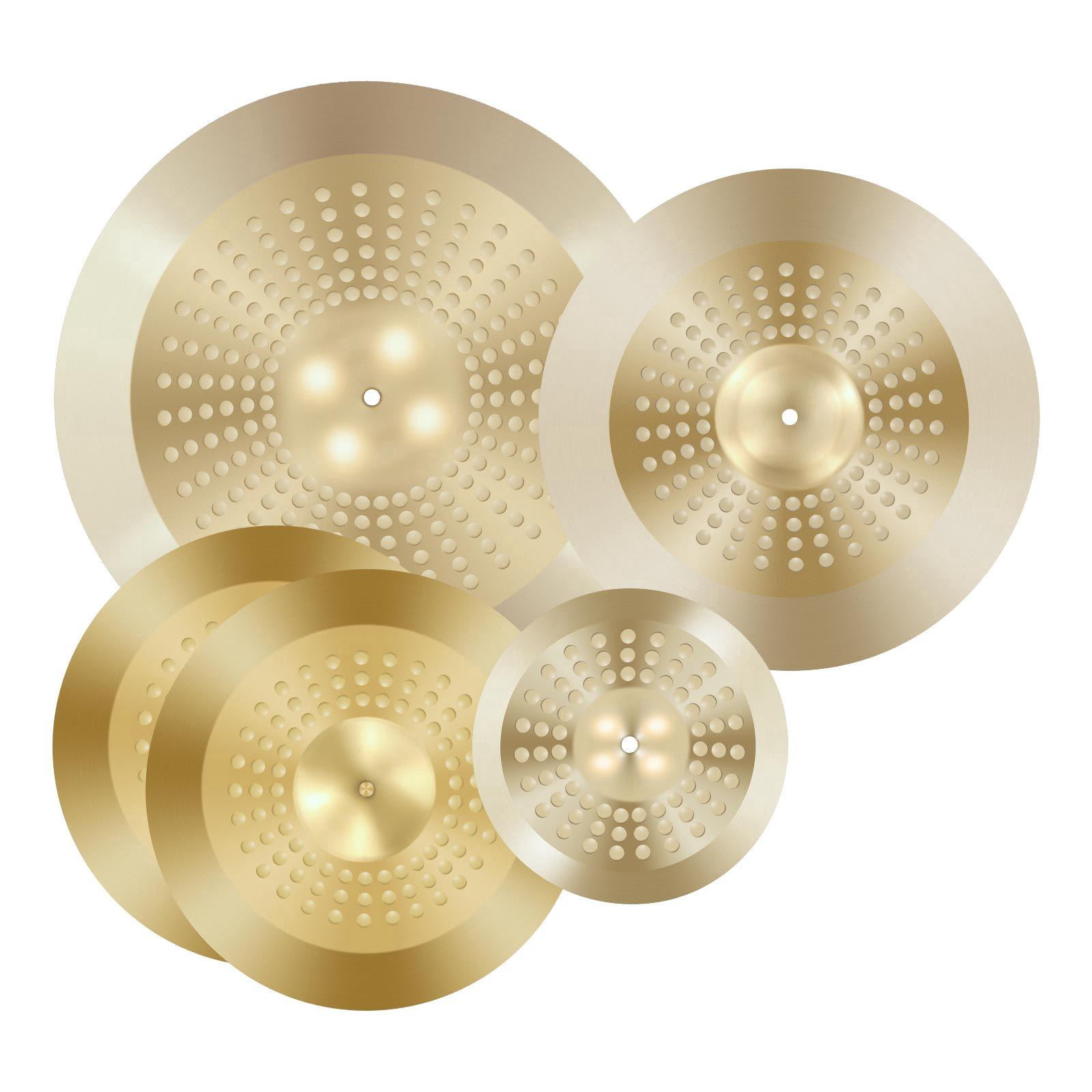 4 Piece Alloy Cymbal Pack for Drum Set Includes 14 Inch Hi Hats 16 Inch Crash 20 Inch Ride 10 Inch Splash with Drumsticks and Cymbal Bag