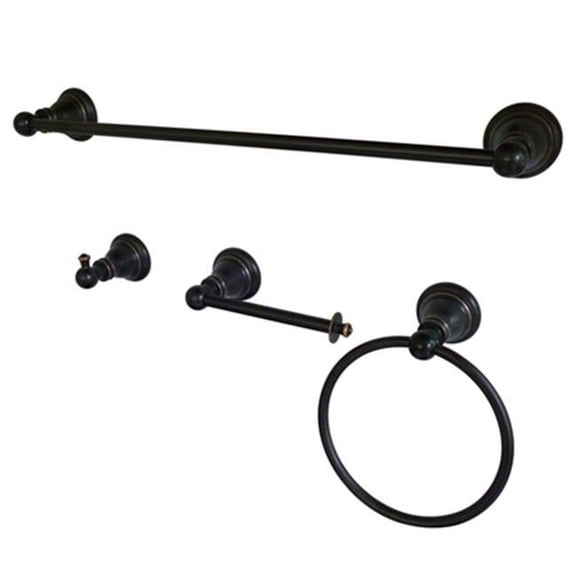 4 Piece American Classic Towel Bar Bath Hardware Set, Naples Bronze