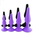 thumbnail image 1 of 4-Piece Anal Toy Set Butt Plug Beads Silicone Assorted Shapes + Sizes Smooth, 1 of 4