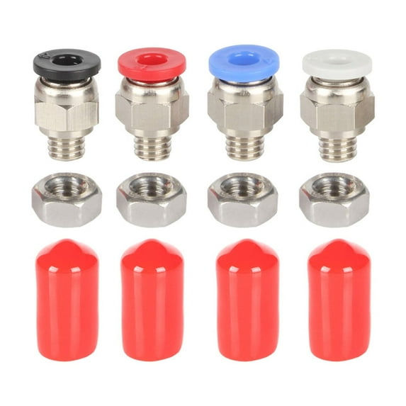 4 Piece Anti Clogging PTFE Air Connectors PC4 for Printer Filaments Feeding Systems Drying Box