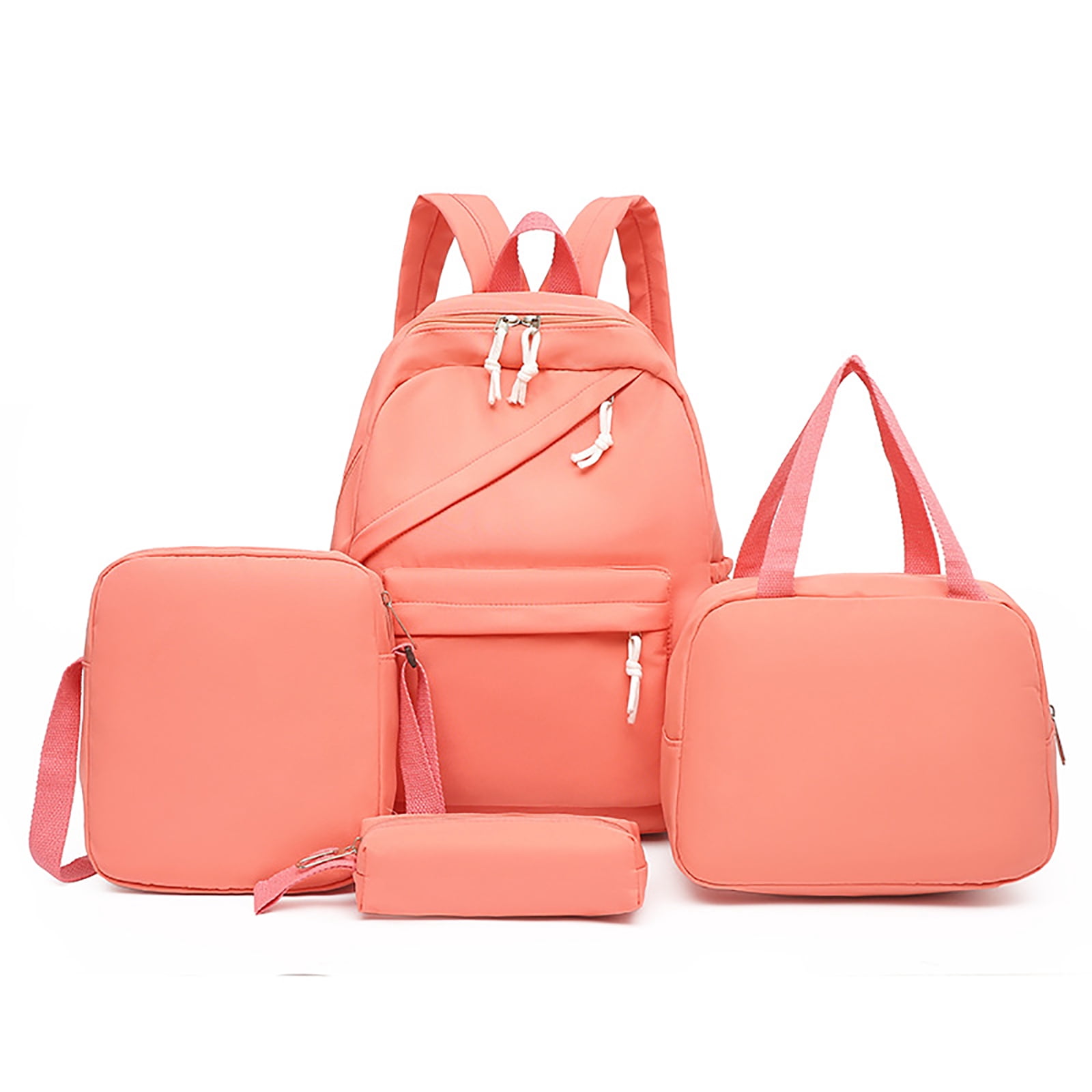 Backpack with Lunch Box Set,4PCS Aesthetic Bookbag Pure Color ...