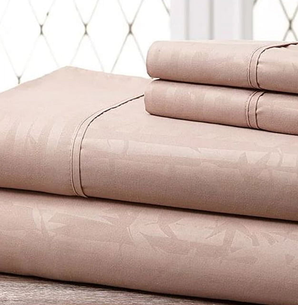 4Piece Bamboo Embossed Bed Sheet Set Hotel Quality