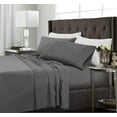 thumbnail image 1 of 4 Piece Bamboo Microfiber Dark Grey Full Sheet Set, Deep Pocket Bed Sheets, 1 of 6