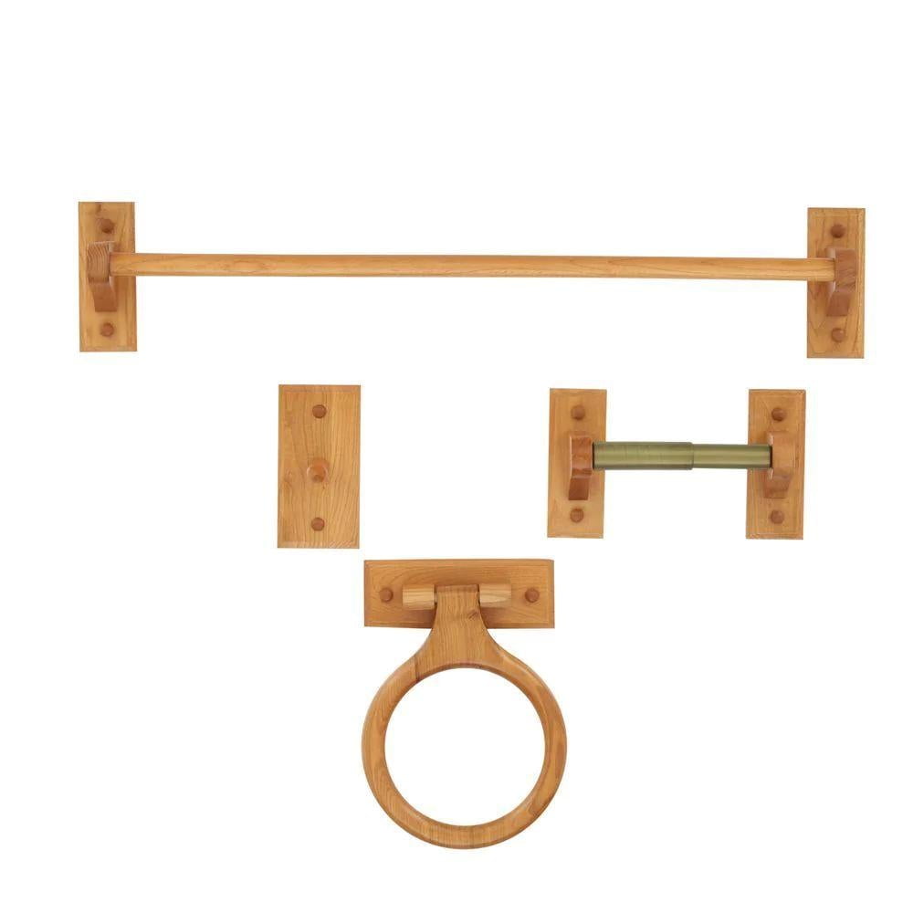 4-Piece Bath Hardware Kit In Oak - Walmart.com