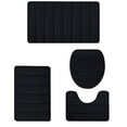 thumbnail image 1 of 4 Piece Bath Rug Set, Universal Bathroom Mat Kit, Foam Toilet Rug Combo, Non Slip Bath Carpet Set 4 Pcs Thick Foam Mat Non Slip for Full Bathroom Floor Layout, 1 of 8