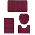 thumbnail image 1 of 4 Piece Bath Rug Set, Universal Bathroom Mat Kit, Foam Toilet Rug Combo, Non Slip Bath Carpet Set 4 Pcs Thick Foam Mat Non Slip for Full Bathroom Floor Layout, 1 of 8