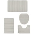 thumbnail image 1 of 4 Piece Bath Rug Set, Universal Bathroom Mat Kit, Foam Toilet Rug Combo, Non Slip Bath Carpet Set 4 Pcs Thick Foam Mat Non Slip for Full Bathroom Floor Layout, 1 of 8