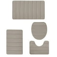 thumbnail image 1 of 4 Piece Bath Rug Set, Universal Bathroom Mat Kit, Foam Toilet Rug Combo, Non Slip Bath Carpet Set 4 Pcs Thick Foam Mat Non Slip for Full Bathroom Floor Layout, 1 of 8