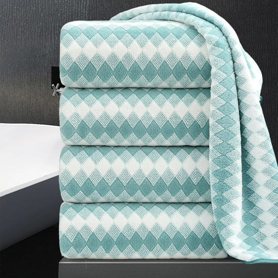 4 Piece Bath Towel Set Oversized Bath Sheet 35"x70" Bathroom Towel Extra Large Towel Set Soft Highly Absorbent & Quick Dry Premium Bath Sheet for Bathroom 600GSM Shower Towel Spa Gym Hotel,Aqua