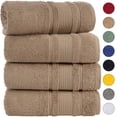 thumbnail image 1 of 4-Piece Bath Towels Set for Bathroom, Spa & Hotel Quality | 100% Cotton Turkish Towels | Absorbent, Soft, and Eco-Friendly (Brown), 1 of 2