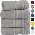 thumbnail image 1 of 4-Piece Bath Towels Set for Bathroom, Spa & Hotel Quality | 100% Cotton Turkish Towels | Absorbent, Soft, and Eco-Friendly (Grey), 1 of 2
