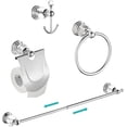 4 Piece Bathroom Accessories Adjustable Crystal Towel Bar Set Hardware ...