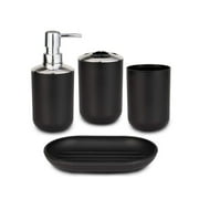 4 Piece Bathroom Accessories Set,Luxury Bath Gift Sets Lotion Dispenser,Toothbrush Holder, Bathroom Cup, Soap Dish