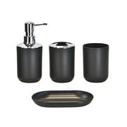 4-Piece Bathroom Accessories Set Plastic Bathroom Accessory Set Toothbrush Holder Toothbrush Cup soap Dispenser soap Dish White