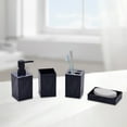 thumbnail image 1 of 4 Piece Bathroom Accessory Set, Soap Dispenser, Toothbrush Holder, Tumbler & Soap Dish, Environment-Friendly Plastic, Modern Design, Suitable for Bathroom, Hotel, Homestay, Housewarming Gift, 1 of 7