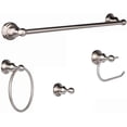 thumbnail image 1 of 4-Piece Bathroom Hardware Accessory Set Brushed Nickel, Wall Mounted Bath Accessory, Towel Rack Set Includes 25″ Towel Bar + Towel Ring + Toilet Paper Holder + Multi-Purpose Towel Hook, 1 of 9