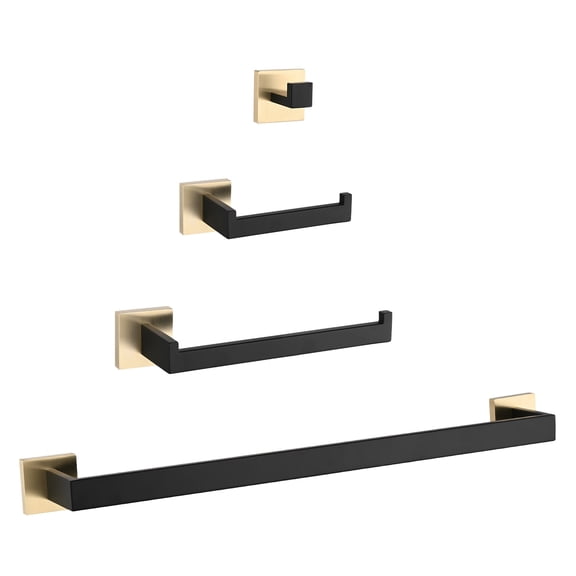 4-Piece Bathroom Hardware Set, Easy Installation - Suitable for Tile and Drywall