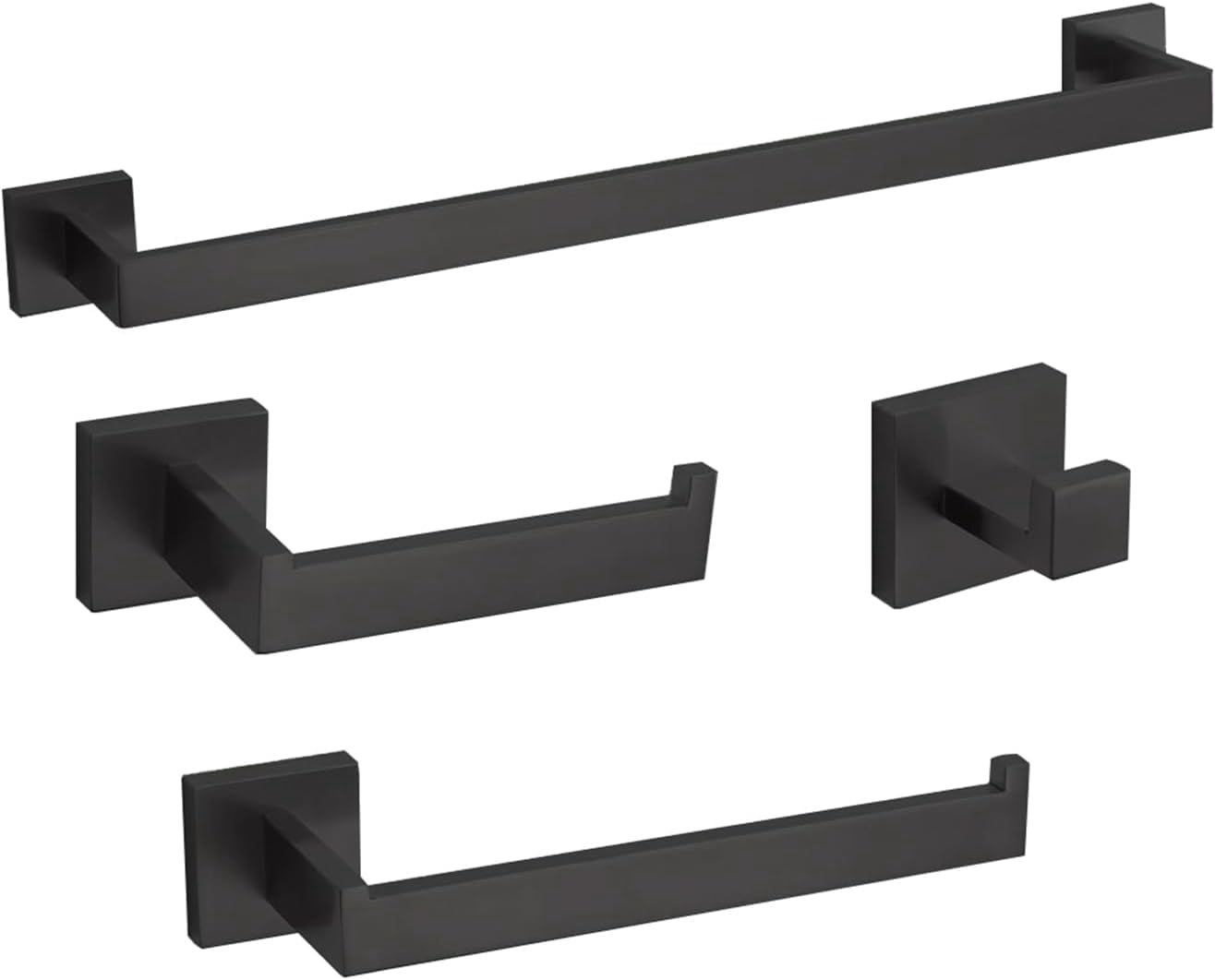 4-Piece Bathroom Hardware Set: Towel Rack, Towel Bar, Towel Holder ...