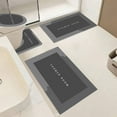 thumbnail image 1 of 4 Piece Bathroom Mat Set, Waterproof Non Slip, Modern Minimalist, Ultra Absorbent Quick Dry, Hotel Bathroom, Home Shower Room, Kitchen Entryway, Soft Fiber Fabric, Durable Rubber Backing,, 1 of 9