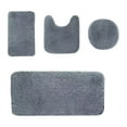 thumbnail image 1 of 4 Piece Bathroom Rug Set,Bath Mat Set,Plush Bathroom Rug Set,Bathroom Decor,Non Slip Bathroom Mats,Home Decor,Toilet Lid Cover Set,Plush Mats U-Shaped Toilet Rug And Toilet Cover,Bath Mat,Dark Gray, 1 of 3