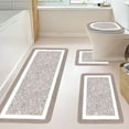 thumbnail image 1 of 4-Piece Bathroom Rugs Set with U-Shaped Toilet Mat & Lid Cover - Ultra Soft Absorbent Microfiber Non-Slip Shower Mats for Bathroom, Bedroom, Living Room, 1 of 7