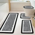 thumbnail image 1 of 4-Piece Bathroom Rugs Set with U-Shaped Toilet Mat & Lid Cover - Ultra Soft Absorbent Microfiber Non-Slip Shower Mats for Bathroom, Bedroom, Living Room, 1 of 7