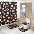 thumbnail image 1 of 4-Piece Bathroom Set with Waterproof Shower Curtain with Non-Slip Bath Mat, U-Shaped Mat & Toilet Lid Cover Small Eyeballs Pattern, 1 of 8