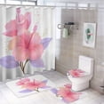 thumbnail image 1 of 4 Piece Bathroom Shower Curtain Sets Pink Hibiscus Bathroom Sets with Shower Curtain And Rugs 4 Piece Paradise Wilderness Nature Farmhouse Bathroom Shower Set for Bathroom Decor Set 72inch X 72inch, 1 of 8