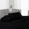thumbnail image 1 of 4 Piece Bed Sheet Set – 1 Flat Sheet, 1 Fitted Sheet 12" Deep Pocket and 2 Pillowcases – 100% Egyptian Cotton & 500 TC, Bed Sheet Set For Bedroom – Extra Soft - Black Stripe,King Size., 1 of 6