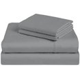 thumbnail image 1 of 4 Piece Bed Sheet Set, 400 Thread Count, 100% Cotton Bed Sheet, 16" Deep, Twin XXL Size - Light Gray Solid, 1 of 4