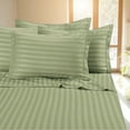 thumbnail image 1 of 4-Piece Bed Sheet Set, 400 Thread Count, 15 Inch Deep Pocket of Cotton Sheets, Sage Stripe, 1 of 3