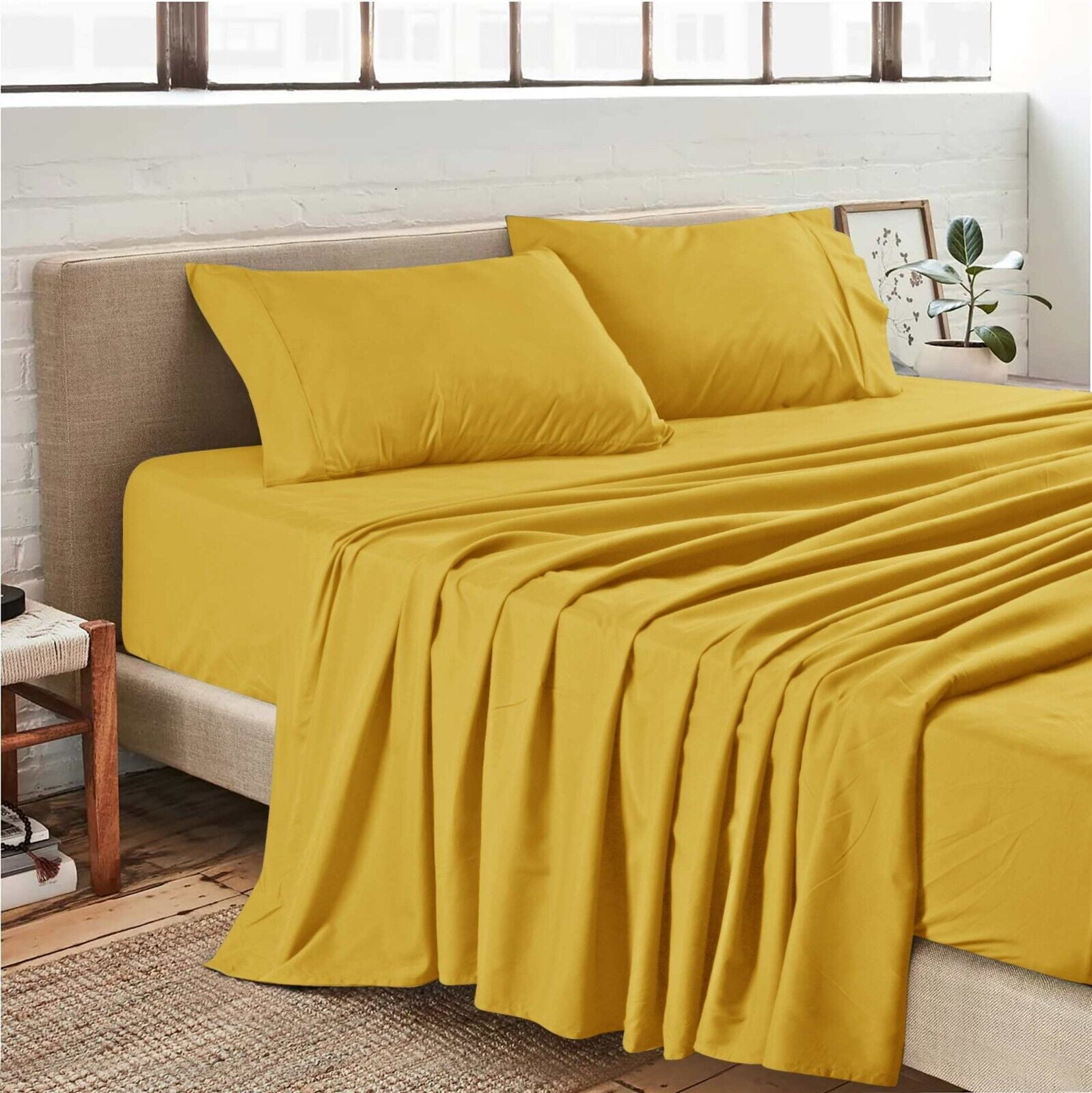 4 Piece Bed Sheet Set Deep Pocket 1800 Series Microfiber Comfort Soft