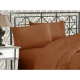 thumbnail image 1 of 4-Piece Bed Sheet Set Deep Pocket up to 16 inch California King Mocha Chocolate, 1 of 5
