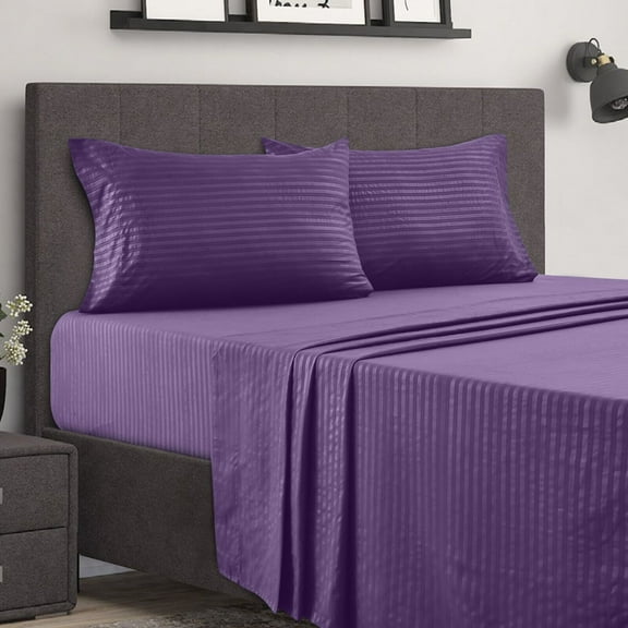 4 Piece Bed Sheet Set Hotel Luxury Ultra Soft Microfiber Deep Pocket Sheets Set