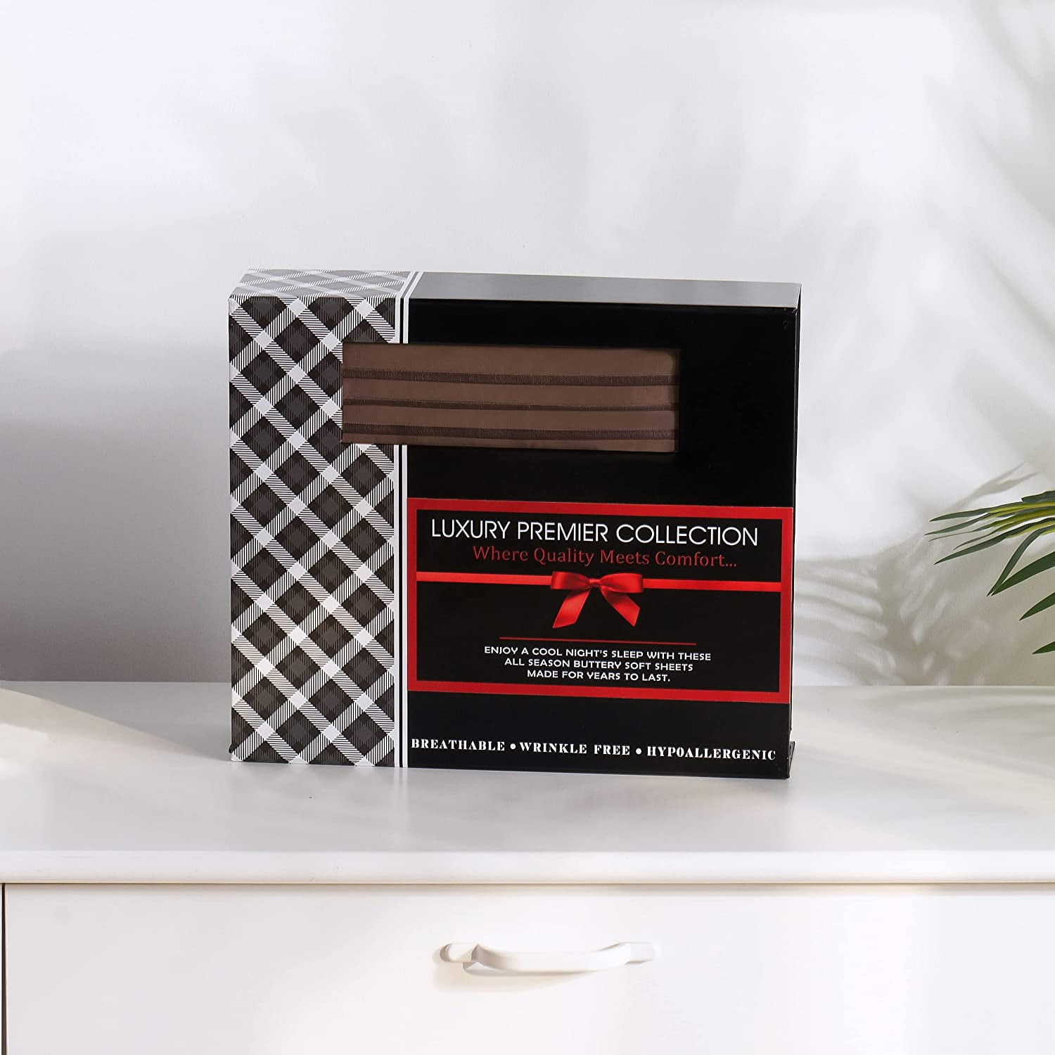 4-Piece Bed Sheet Set In a GIFT BOX Deep Pocket and Easy Fit Twin/Twin XL Chocolate