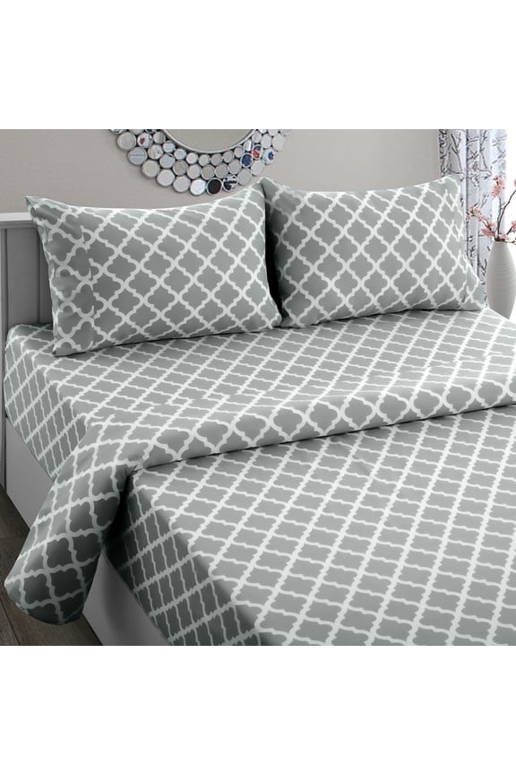 4 Piece Bed Sheet Set Microfiber Comfort 1800 Thread Count Deep Pocket Sheets