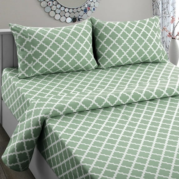 4 Piece Bed Sheet Set Microfiber Comfort 1800 Thread Count Deep Pocket Sheets