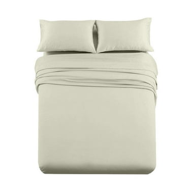 4 Piece Bed Sheet Sets of Brushed Microfiber Sheets - Soft & Durable Fits Upto 15" Deep Pocket (Full, Ivory)