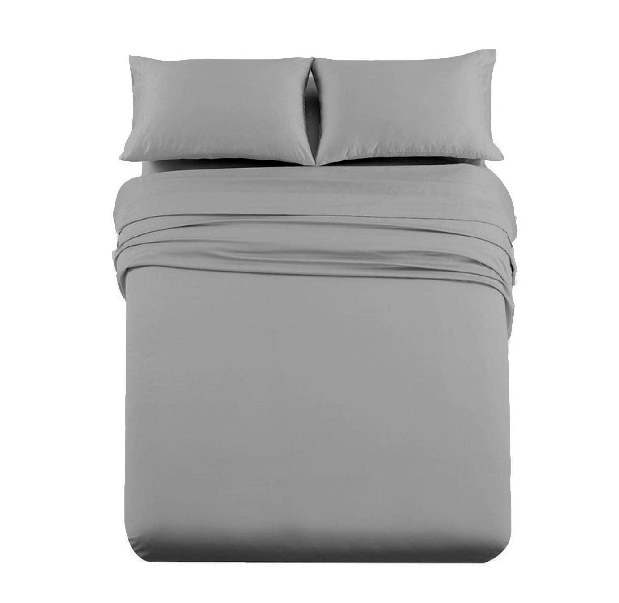 MyGiza Sheets, 4 Piece Full XL Bed Sheet Set, Brushed Microfiber, Deep ...