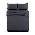 thumbnail image 1 of 4 Piece Bed Sheet Sets of Brushed Microfiber Sheets - Soft & Durable Fits Upto 15" Deep Pocket (Queen, Dark Grey), 1 of 6