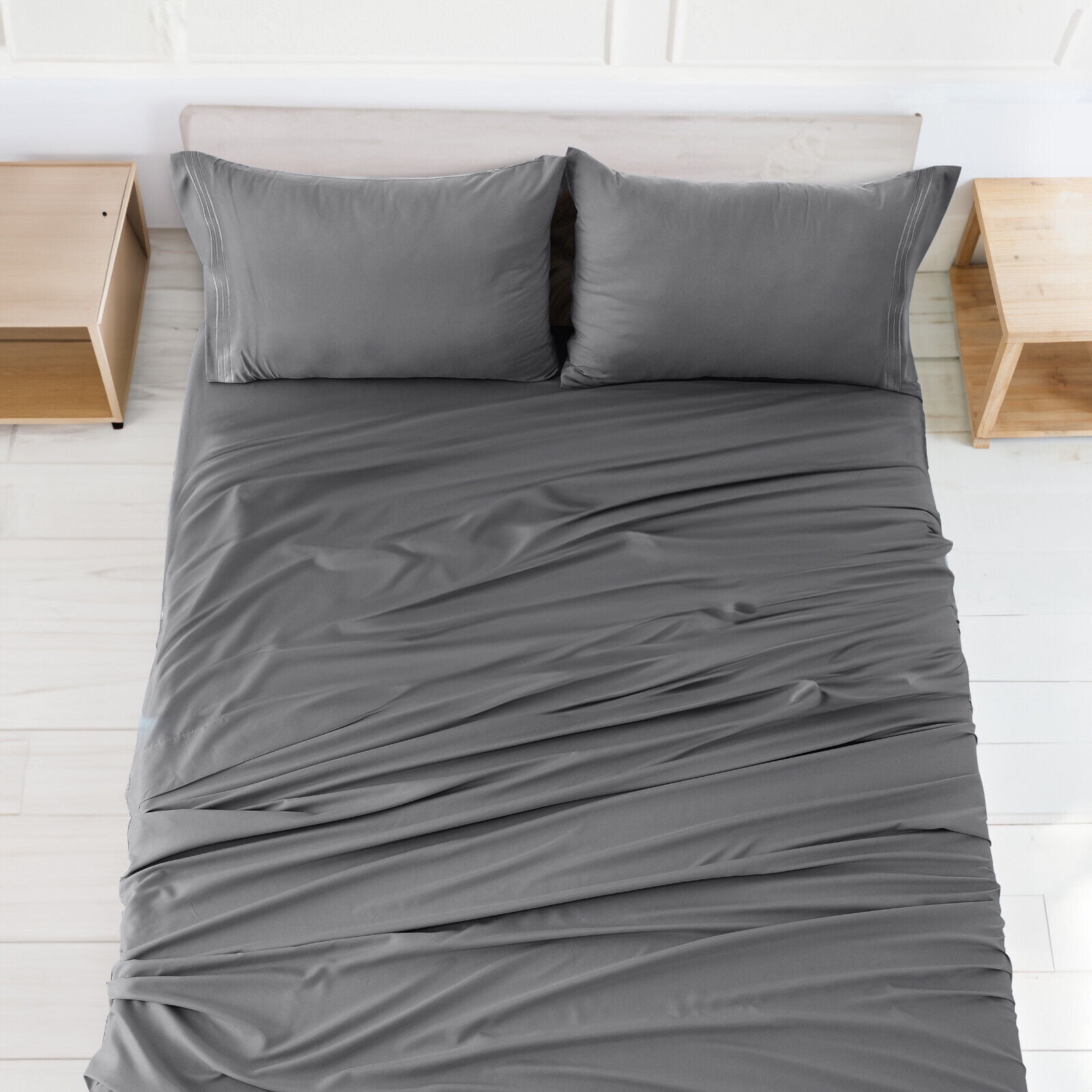 4 Piece Bed sheet set Microfiber Hotel Luxury Ultra Soft Deep Pocket