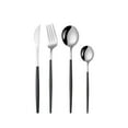 thumbnail image 1 of 4-Piece Black and silvery Silverware Set ,Stainless Steel Silverware Set black Handle Cutlery Set ,Service for Dinner Knives Forks Spoons Set, 1 of 3