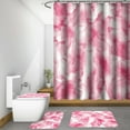thumbnail image 1 of 4 Piece Boho Shower Curtain Set with Non-Slip Rugs, Toilet Lid Cover and Bath Mat, Shower Curtain with 12 Hooks, Durable Waterproof Bathroom Decor Set, 1 of 7