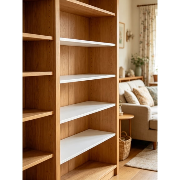 4 Piece Bookshelf Boards, Engineered Wood Replacement Panels, Storage Units Organizer Display Shelves for Bookcase, Storage Cabinet, White, 31.5" x 19.7" x 0.6"