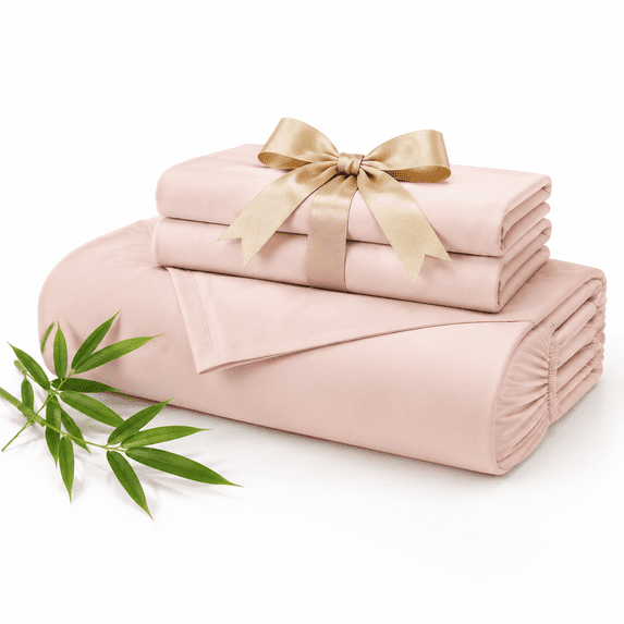 4 Piece California King Size Sheet Set Rayon Derived From & Breathable ...