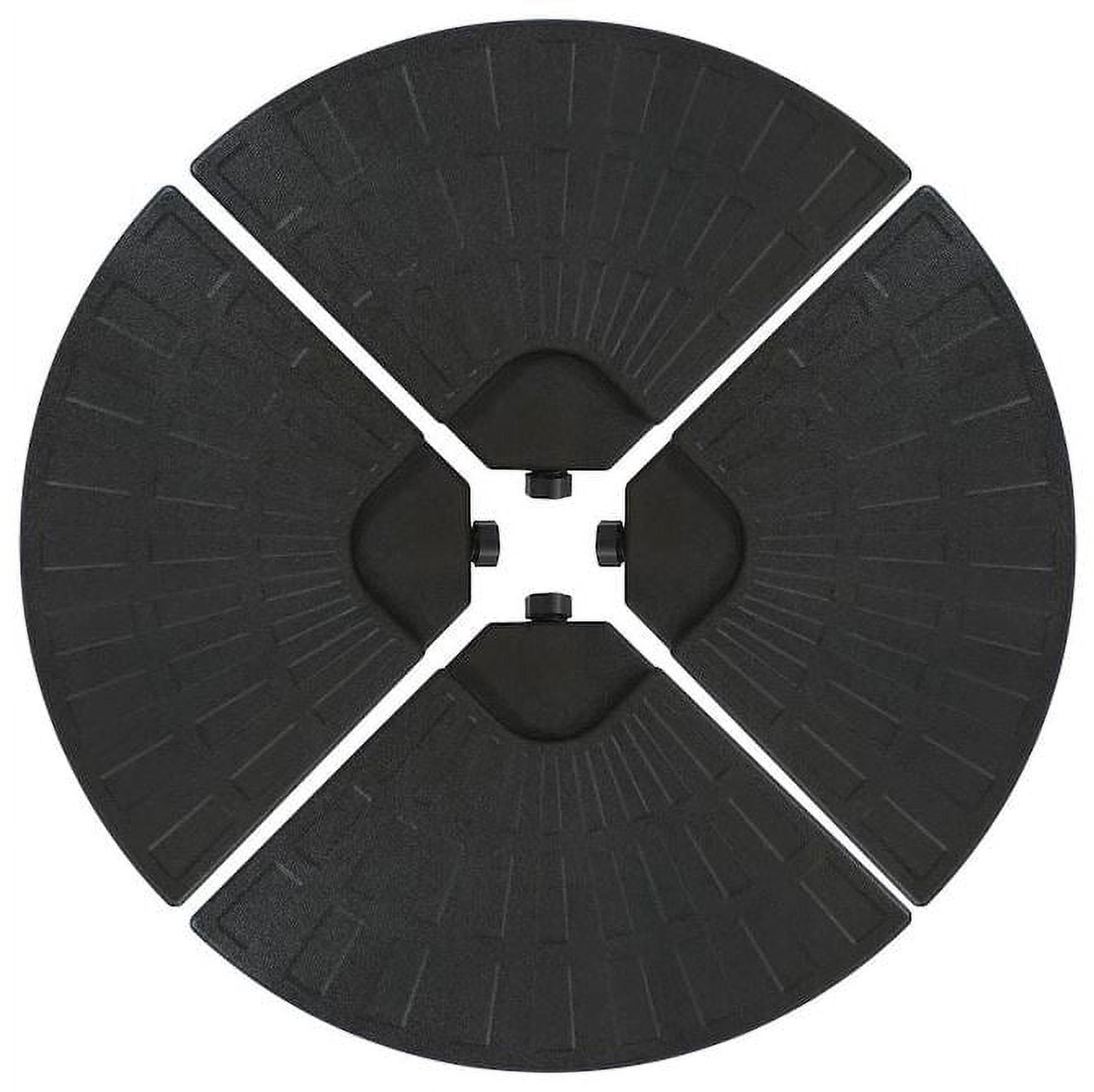 4-Piece Cantilever Offset Patio Umbrella Base Stand, Fills Up to 160lbs Sand or Water Circle Patio Umbrella Stand Black