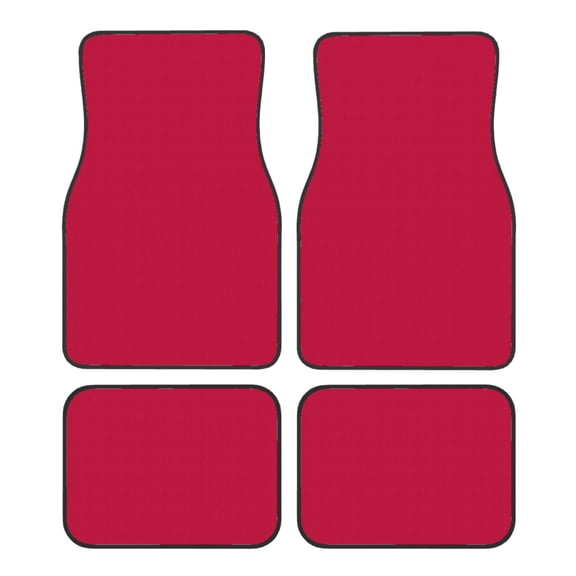 4-Piece Car Floor Mats Set, Bright Maroon Crystal Velvet Automotive Front & Rear Floor Liners, Universal Fit for Car, Truck, SUV